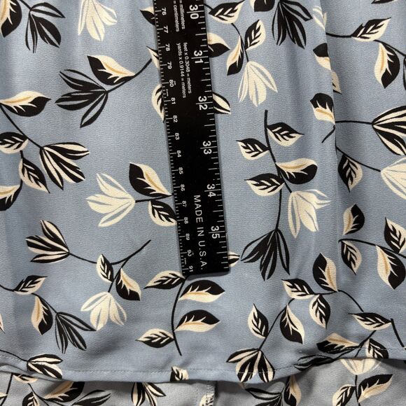 J. Jill Wearever Collection Breeze Flounce Hem Midi Dress Floral Blue Sz MP F142 - Picture 6 of 10